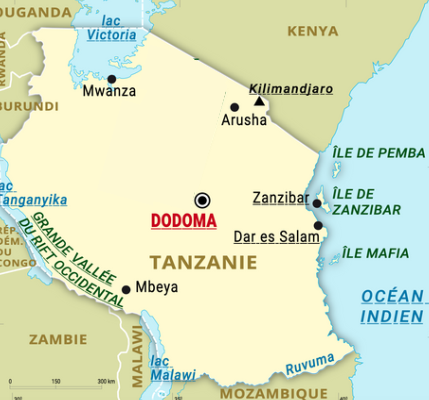 carte de la Tanzanie